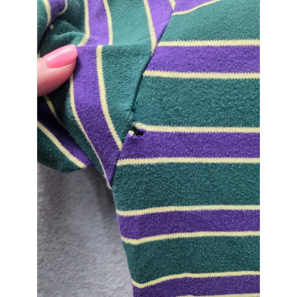Polo Ralph Lauren Mens Striped Polo Shirt Green Purple Yellow‎ Size L S/S